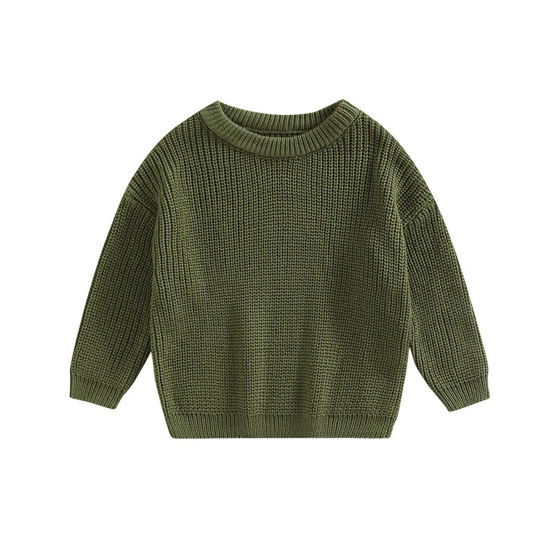 Newest Newborn Baby Girl Boy Knitted Long Sleeve Autumn Winter Sweater Solid Loose Pullover Casual Tops Kids Clothes 3M-5Y