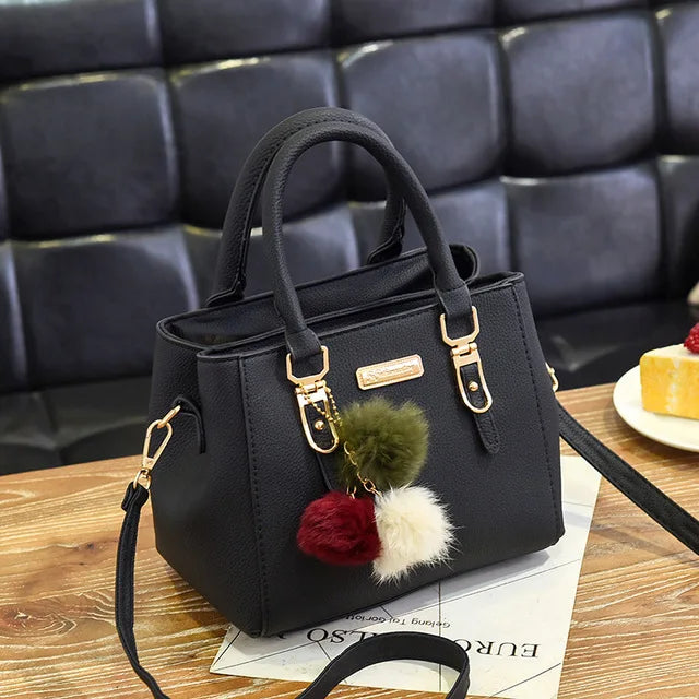 Yogodlns women beading pendant handbag ladies embossed shoulder bag ladies Messenger bag hairball bags high quality bag