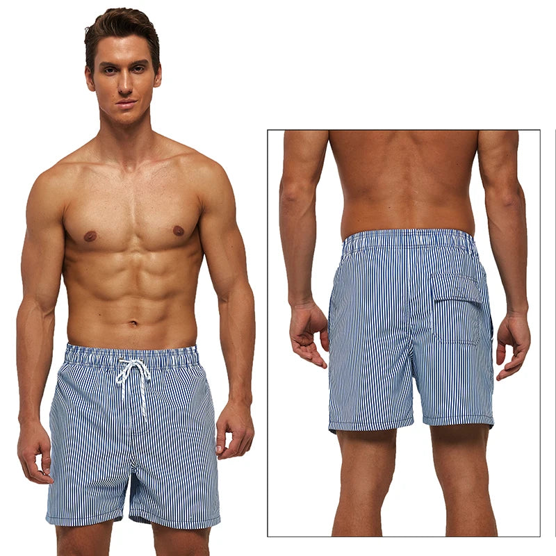 DATIFER Summer Men Beach Print Shorts Surfing Swimwear Fitness Workout Trunks Male Sportswear With Pockets Pants