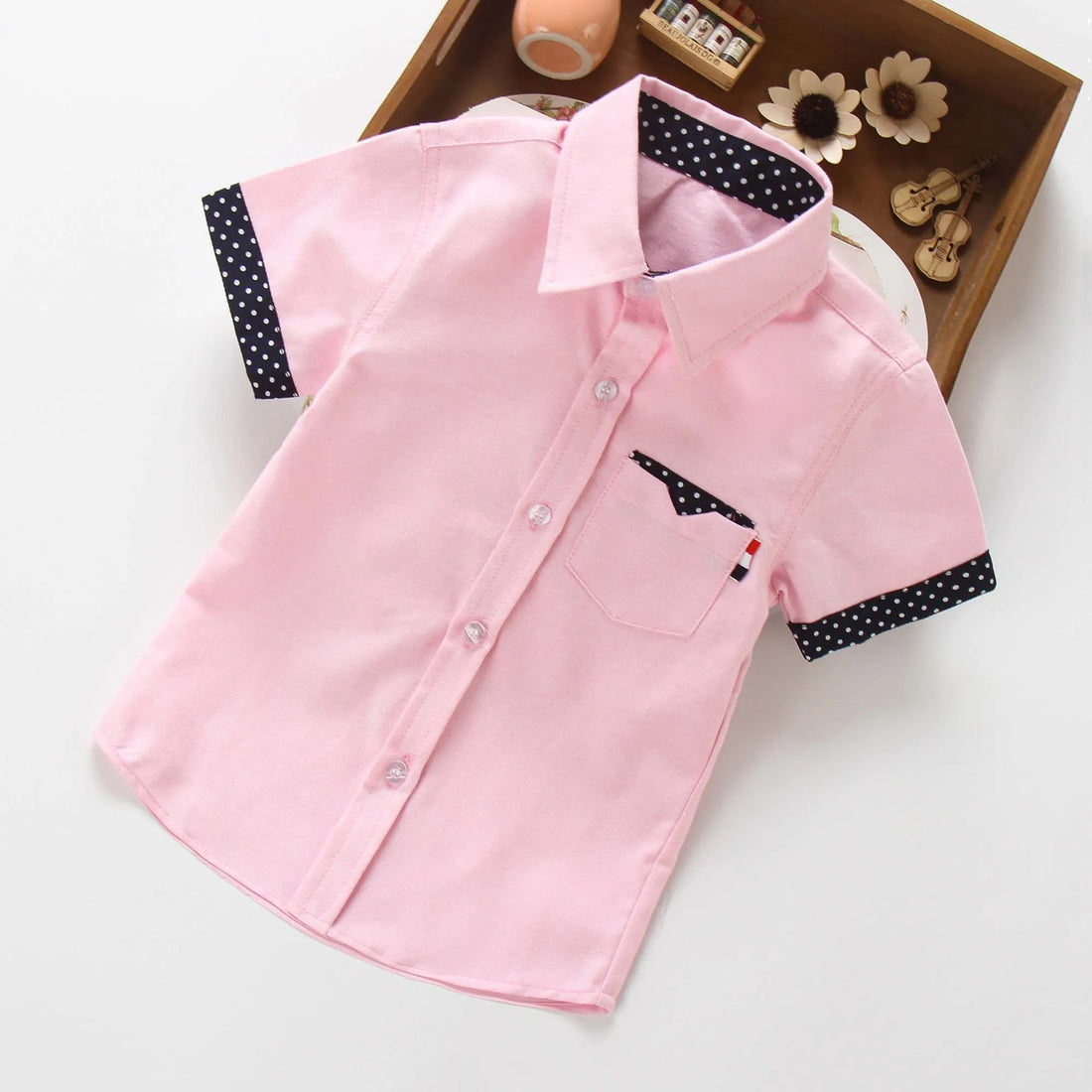 IENENS Kids Boy Shirts Clothes Solid Color 3-11Y Baby Shorts Sleeve Shirt Summer Tops Tees Shirts Children Cotton Blouse