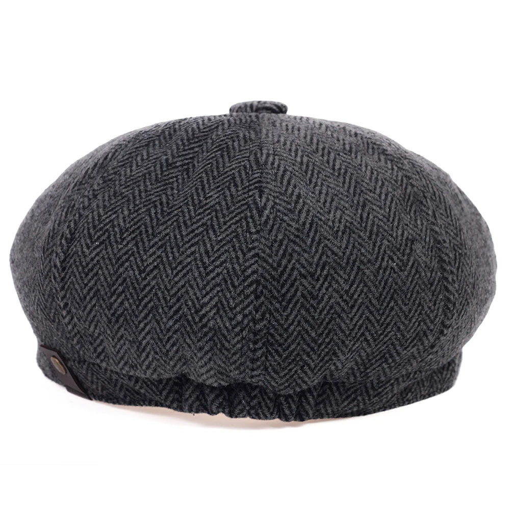 Fashion Wool Newsboy Caps Men Herringbone Flat Caps Women Coffee British Gatsby Caps Autumn Winter warm Woolen Hats gorras