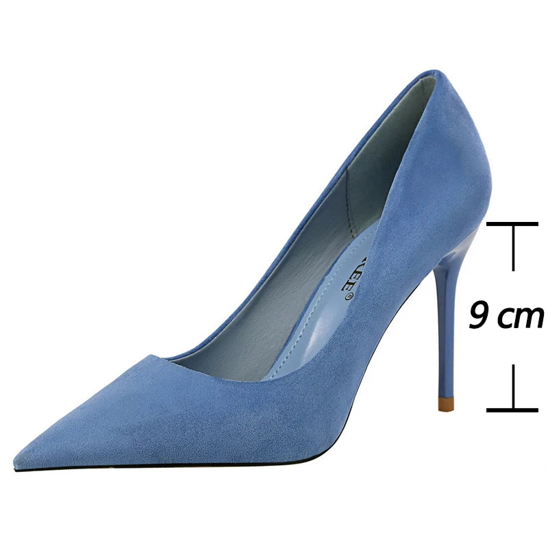 BIGTREE Shoes Suede Woman Pumps New High Heels For Women Office Shoes Fashion Stiletto Heels Women Basic Pump Plus Size 42 43