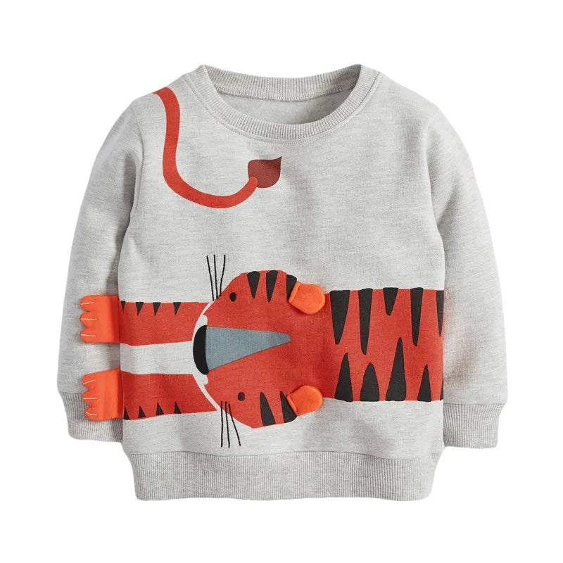 Little maven Baby Boys Clothes Autumn Cotton Tiger Pattern Sweatshirt New Fashion and Comfort Sport wear for Kids 2 to 7 years