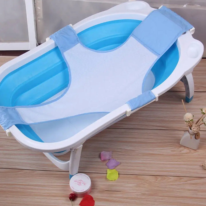 Adjustable Infant Bath Net Cross type Mesh Bathing Bed Bathtub Shower Hammock Safety Security Seat Support Sling Baby Care