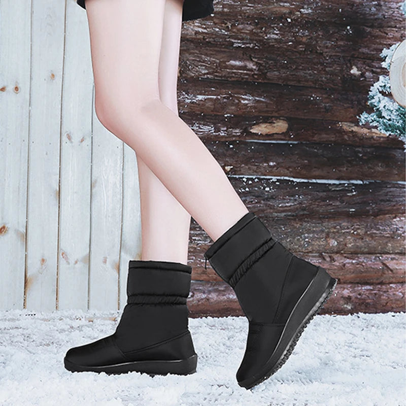 Winter Snow Boots for Women Warm Booties Outdoor Waterproof Boots Non-Slip Shoes FK88