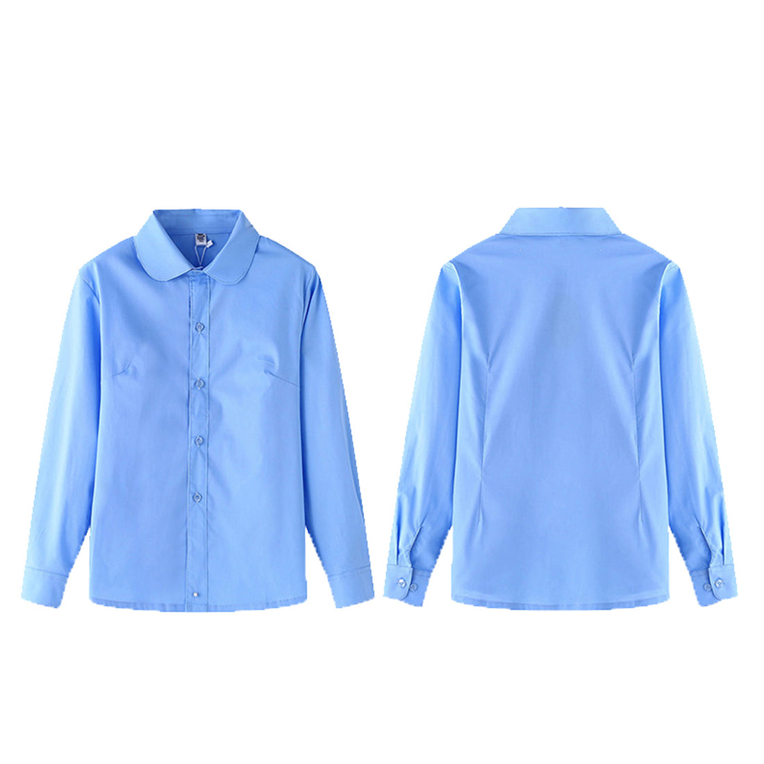 Autumn Teen Baby Girls Button Shirts Tops Turn-down Collar White Blouse Formal Wear Kids 2022 Spring Cotton School Uniform Set