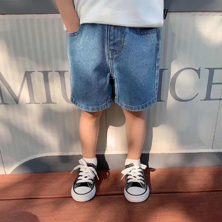 New Shorts Denim Thin Short Trousers Children Short Jeans Kids Baby Stretch Boardshorts Boy Summer Shorts Staright Jeans