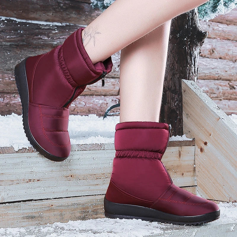 Winter Snow Boots for Women Warm Booties Outdoor Waterproof Boots Non-Slip Shoes FK88