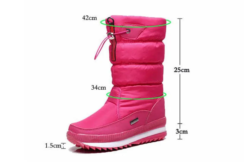 New women's boots platform winter shoes thick plush non-slip waterproof snow boots for women Camping Hiking Ski Boot Travel Shoe