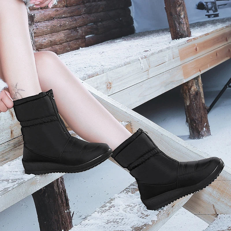 Winter Snow Boots for Women Warm Booties Outdoor Waterproof Boots Non-Slip Shoes FK88