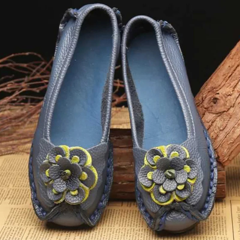 Women Concise Flower Flats Black Shoes Spring Flats Female Genuine Leather Shoes 2020 Superstar Oxfrod Shoes Women Loafer