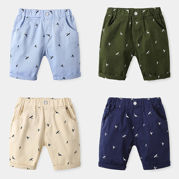 New Fashion Printed Cartoons Summer Boys Shorts Breathable Linen 100% Cotton Children Shorts For Boys 2-7 Years Kids Beach Short