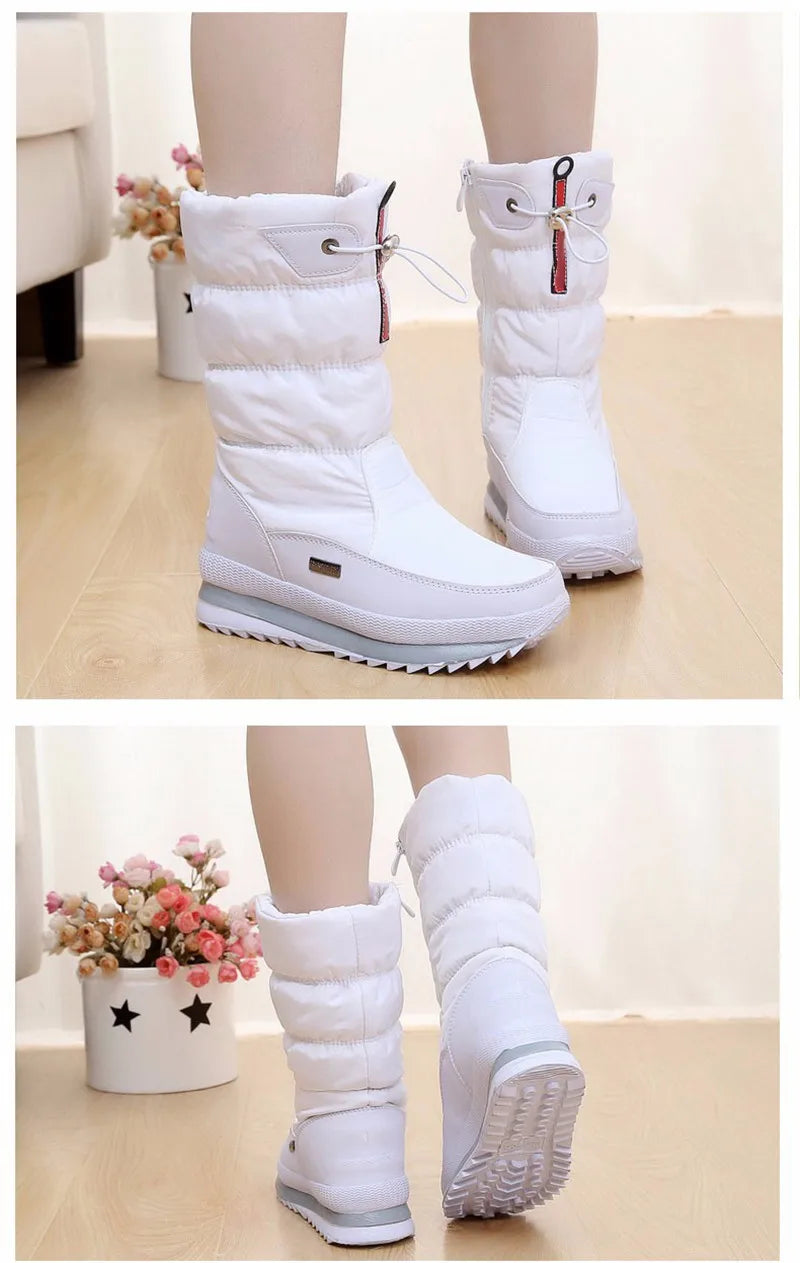 New women's boots platform winter shoes thick plush non-slip waterproof snow boots for women Camping Hiking Ski Boot Travel Shoe