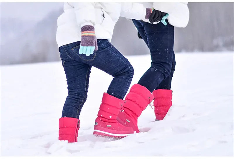 New women's boots platform winter shoes thick plush non-slip waterproof snow boots for women Camping Hiking Ski Boot Travel Shoe