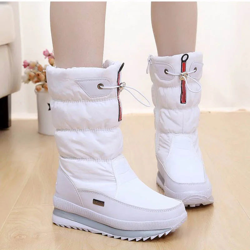 New women's boots platform winter shoes thick plush non-slip waterproof snow boots for women Camping Hiking Ski Boot Travel Shoe