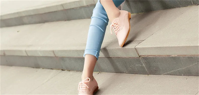 YAERNI Spring women oxford shoes ballerina flats shoes women genuine leather shoes moccasins lace up loafers white  051