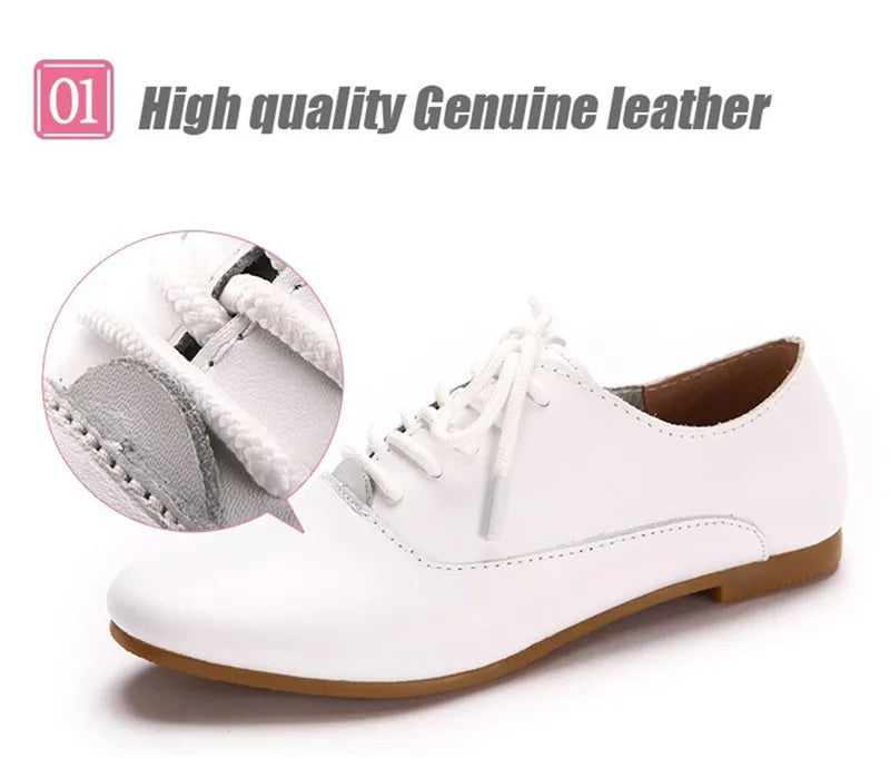 YAERNI Spring women oxford shoes ballerina flats shoes women genuine leather shoes moccasins lace up loafers white  051