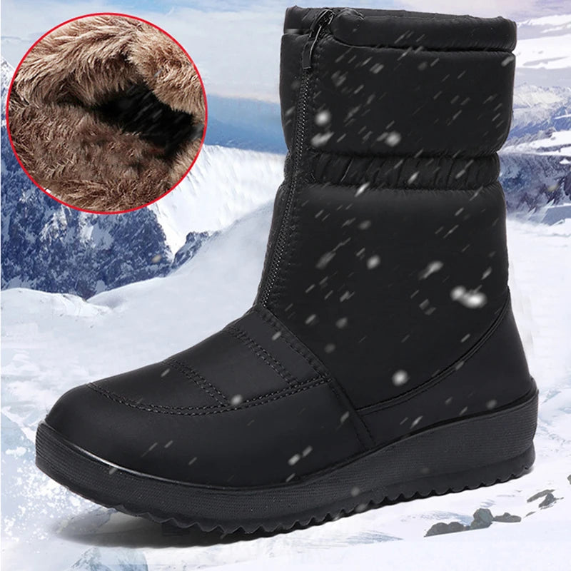 Winter Snow Boots for Women Warm Booties Outdoor Waterproof Boots Non-Slip Shoes FK88