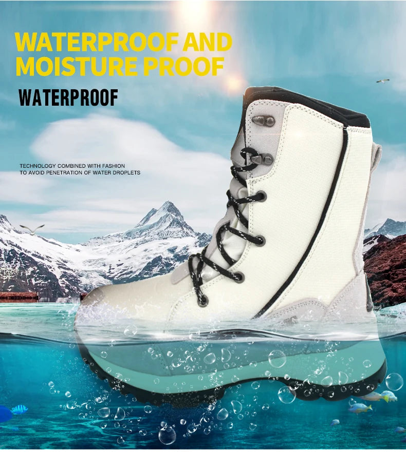 Waterproof Snow Boots for Men And Women, Ski Shoes, Non-slip, Super Warm, Female, Outdoor, Climbing, Camping, Winter, New