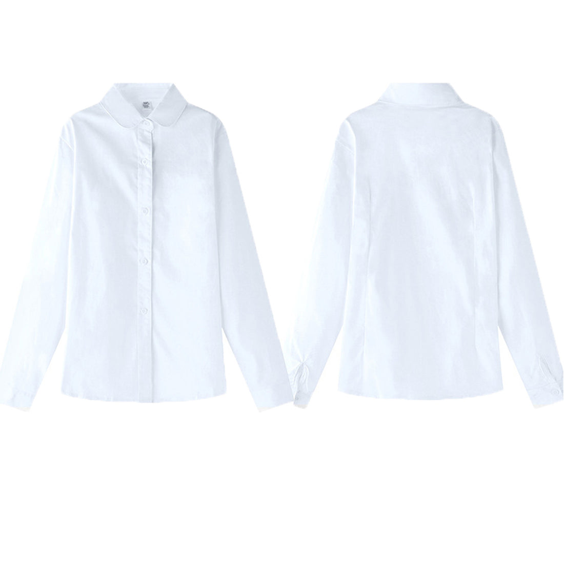 Autumn Teen Baby Girls Button Shirts Tops Turn-down Collar White Blouse Formal Wear Kids 2022 Spring Cotton School Uniform Set