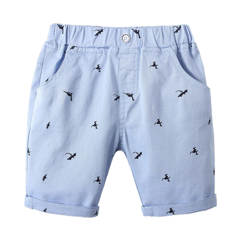 New Fashion Printed Cartoons Summer Boys Shorts Breathable Linen 100% Cotton Children Shorts For Boys 2-7 Years Kids Beach Short