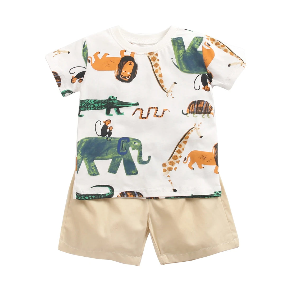 Sanlutoz Cartoon Boys Clothing Sets Summer Short Sleeve Cotton Baby Tops + Baby Shorts 2Pcs Casual