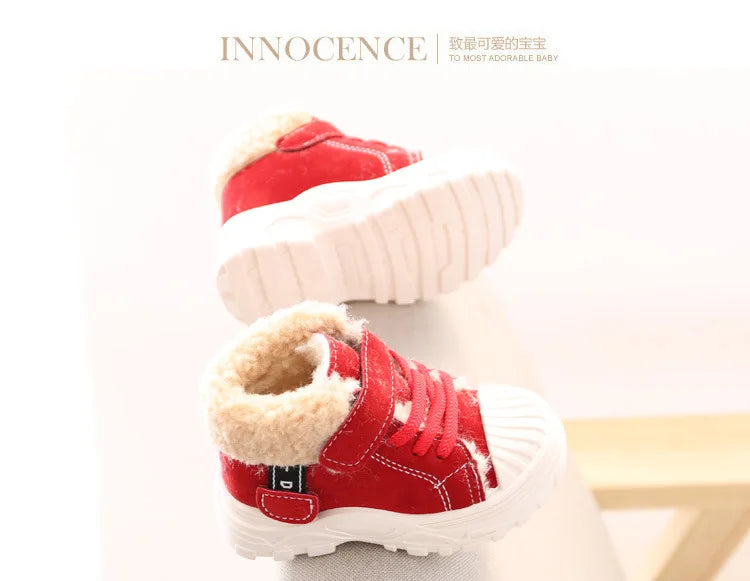 2021 Children Warm Boots Winter New Boys Plus Thicken Velvet Cotton Shoes Girls Waterproof Short Boots Baby Cotton Boots