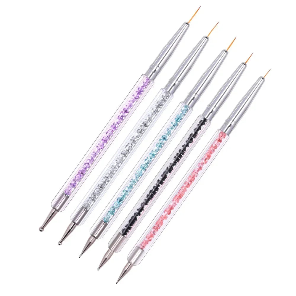 5/20Pcs Nail Art Brush Design Tip Painting Drawing Carving Dotting Pen Professional Nail Brushes Set Nail Art Manicure Tools