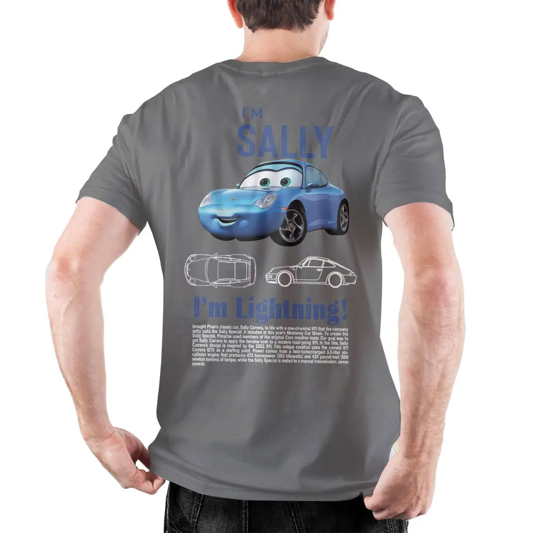 Men Sally I'm Lightning Cars T Shirts Mcqueen Cotton Clothing Creative Short Sleeve Round Collar Tee Shirt Plus Size T-Shirts