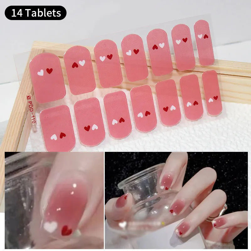 Full Cover Nail Stickers Fashion Nail Polish Nail Decoration Sparkling Glitter Self Adhesive Manicure Designer Nail Art Sticker