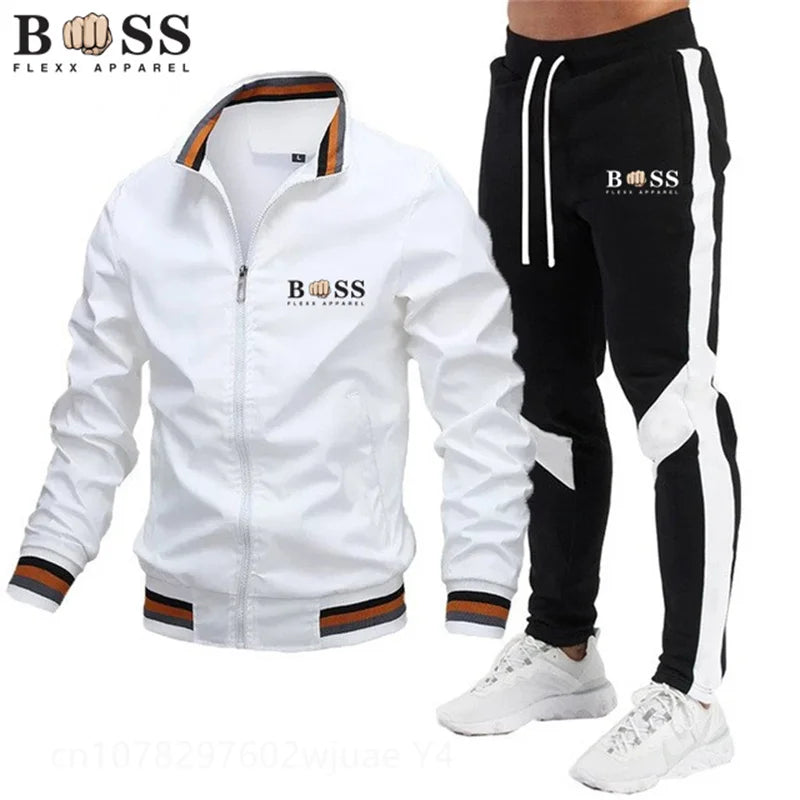 New Mens Tracksuits 2025 Men Sets Sweatshirt+sweatpants Tracksuit Zipper Stand Collar Sports Suit Jogging Fitness Men Clothing