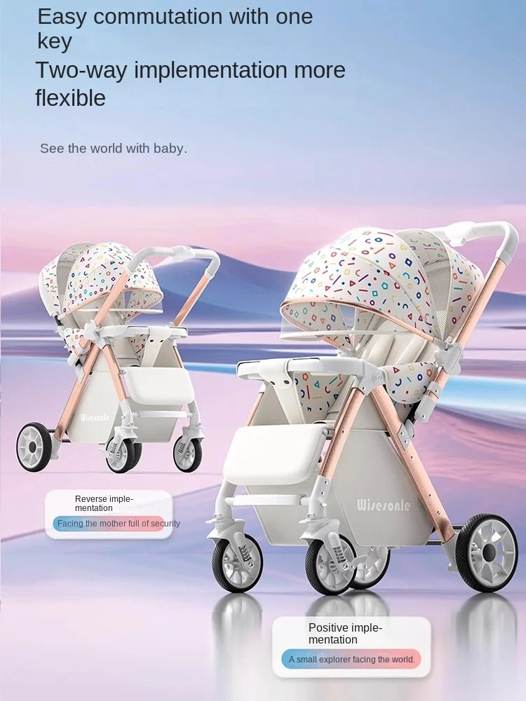 0-6 Years Old Baby Strollers can Sit and Lie Down High Landscape Lightweight Folding Two-way Stroller Children Stroller