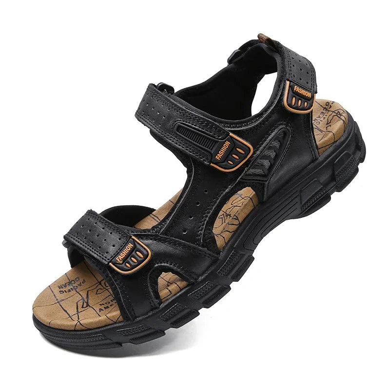 Summer Men's Sandals 2024 Trending Adult Men's Sandal Original Brands Shoes Man's Leather Sandal Sandals for Boy Trend Designer