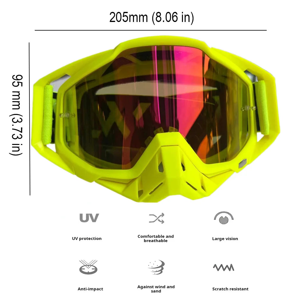 WJL Motocross Glasses Motorcycle Sunglasses Man MTB ATV Mask Windproof Protection Skiing Cycling Racing Off-Road Goggles