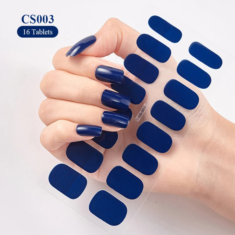 Full Cover Nail Stickers Fashion Nail Polish Nail Decoration Sparkling Glitter Self Adhesive Manicure Designer Nail Art Sticker