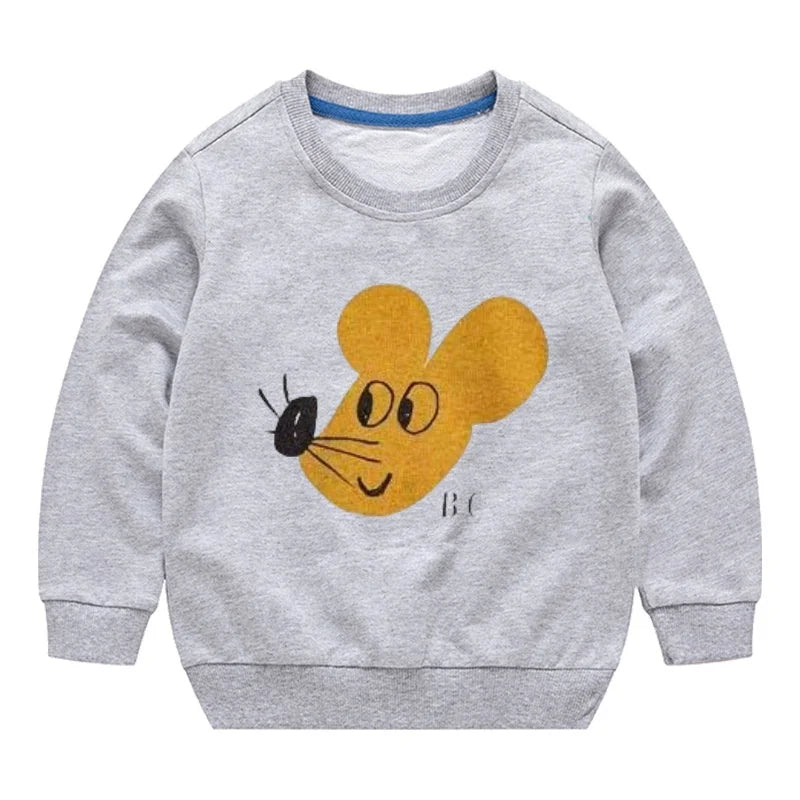 2024 New Autumn Boys Sweatshirts Cotton Kids Hoodies Casual Cartoon Printting Shirts Baby Boy Clothing 2-7 Years Children Tops