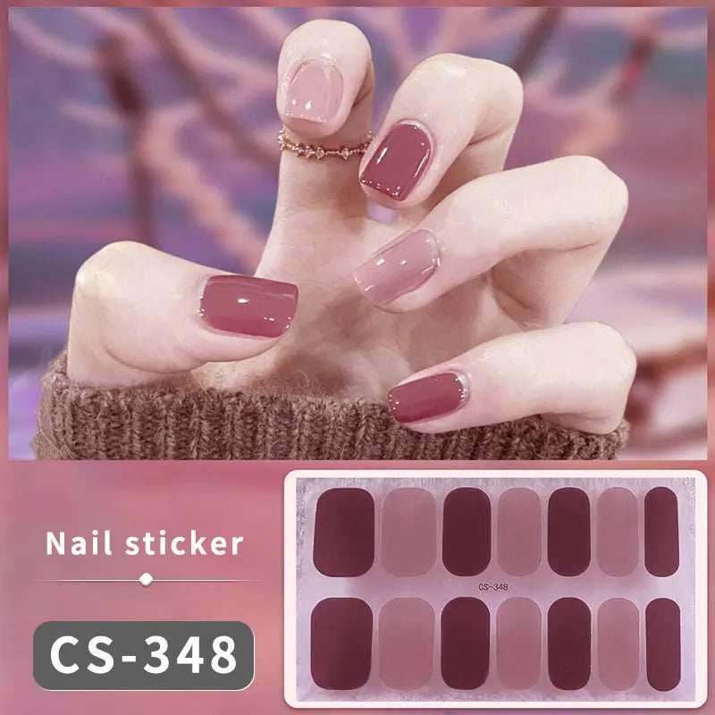 Full Cover Nail Stickers Fashion Nail Polish Nail Decoration Sparkling Glitter Self Adhesive Manicure Designer Nail Art Sticker