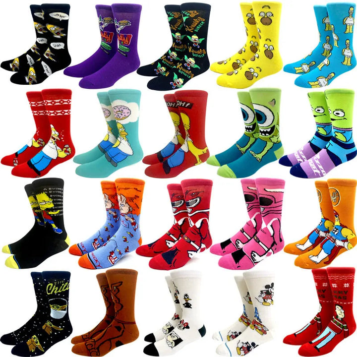 2024 New Anime Fashion Men's Socks Long Sock Knee-High Couples cosplay Sock Personality Hip Hop Harajuku Funny Sock for Women