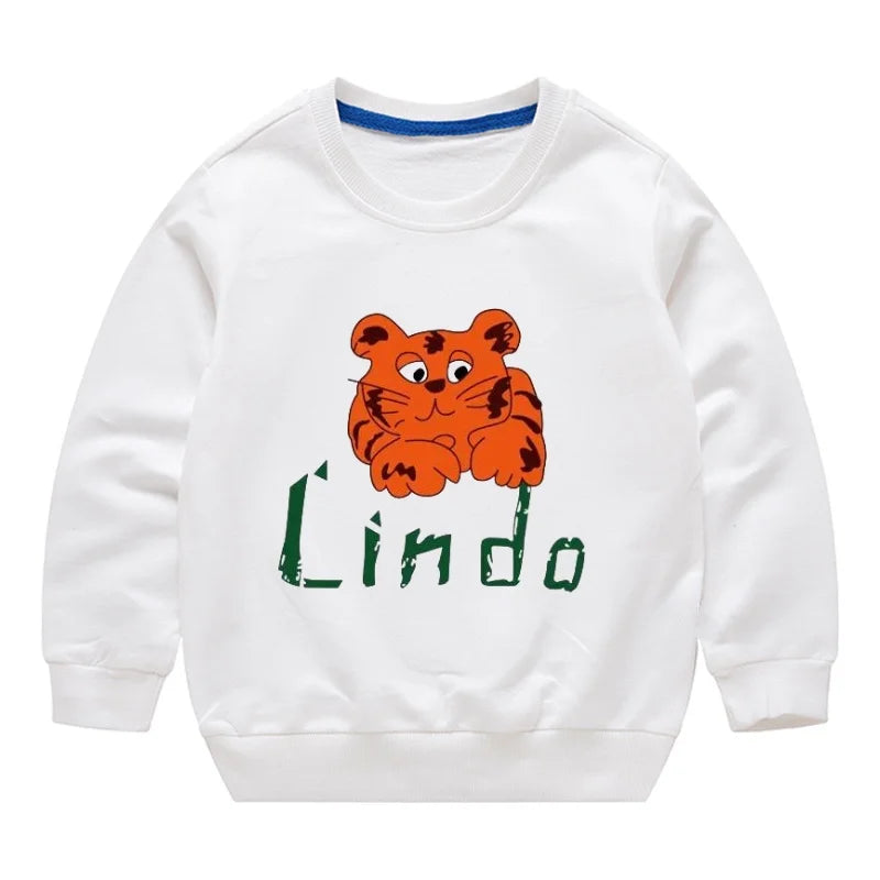 2024 New Autumn Boys Sweatshirts Cotton Kids Hoodies Casual Cartoon Printting Shirts Baby Boy Clothing 2-7 Years Children Tops