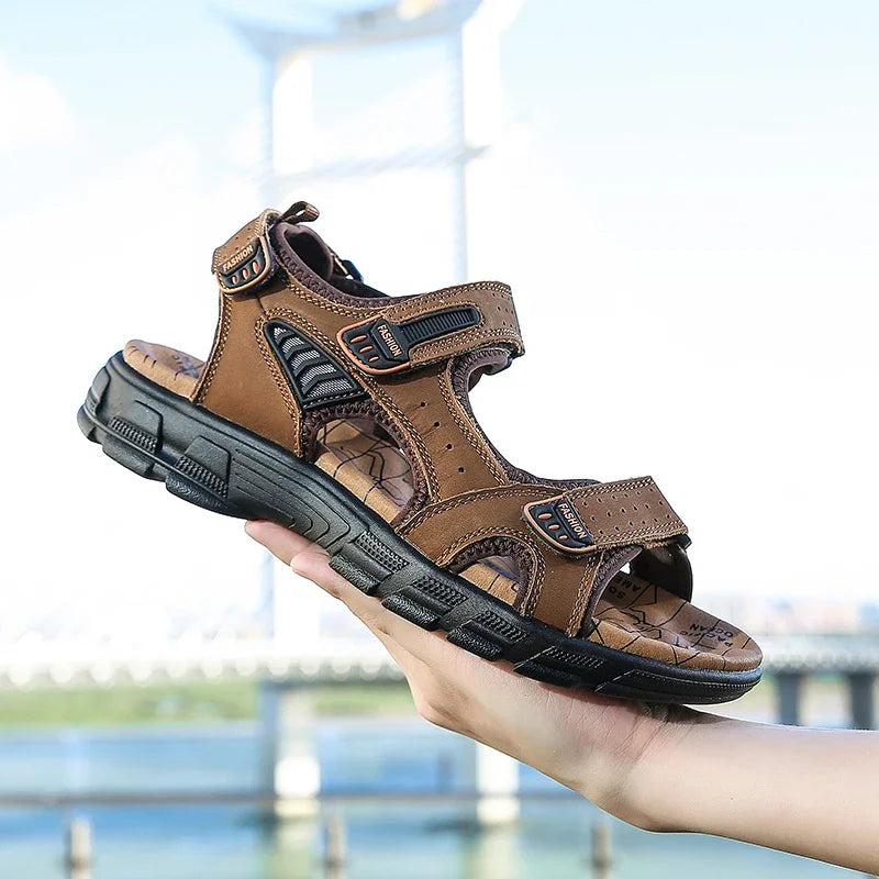 Summer Men's Sandals 2024 Trending Adult Men's Sandal Original Brands Shoes Man's Leather Sandal Sandals for Boy Trend Designer