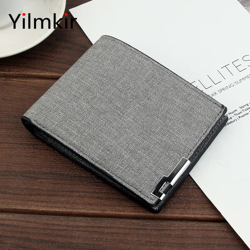 Men's Multifunctional Canvas Wallet Leisure Travel Lightweight Portable Short Style All Match Male Credit Card Holder Coin Purse