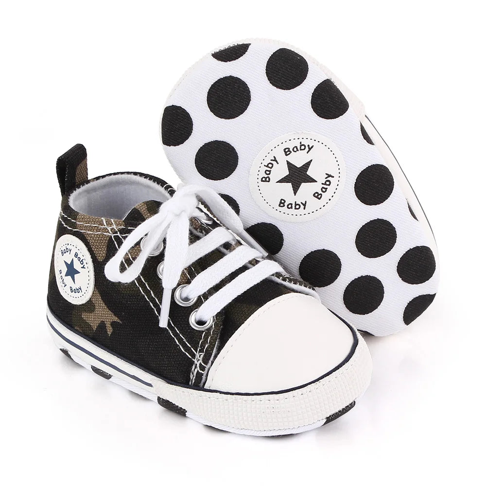 New Baby Shoes Boys Girls Classic Canvas Casual Sneakers Newborn First Walker Toddler Soft Sole Non-Slip Walking Shoes D2486