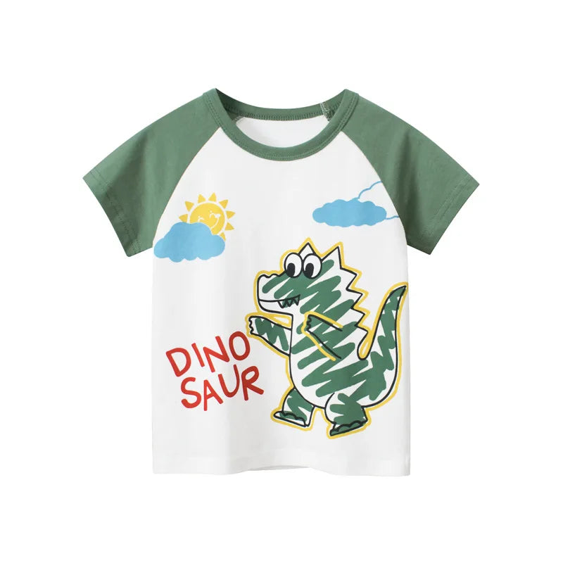 OLEKID 2024 Summer Children Boys Clothing Printed Cartoon Boys T-Shirts 2-8 Years Kids Baby Boy Tops Short Sleeve Toddler Tees