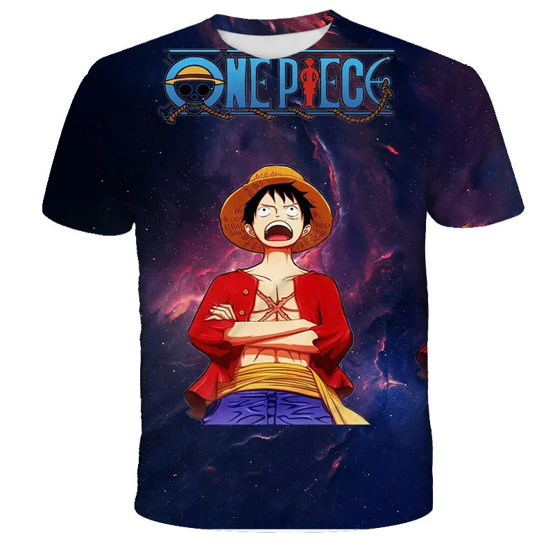 Japanese anime One Piece cartoon children's adult 3D printed top T-shirt One Piece boy cartoon cute top T-shirt