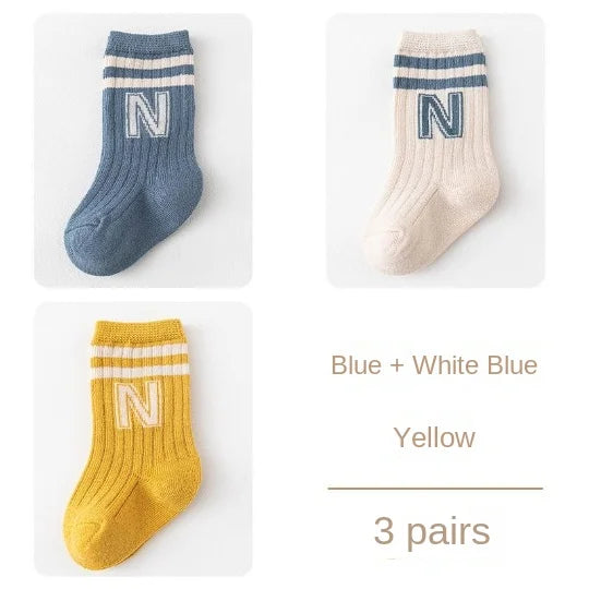 3 Pairs Baby Socks Kids Cute Newborn Boys Socks Toddler Girl Children Anti Slip Sock Cotton Infant Accessories Clothes for 0-5y