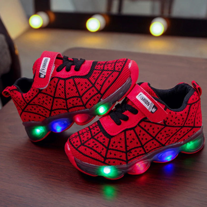 Disney Children's Sneakers Spiderman Boys Casual Shoes Spring Summer New Mesh Breathable Student Shoes Kids Anti-slip Casual Sho