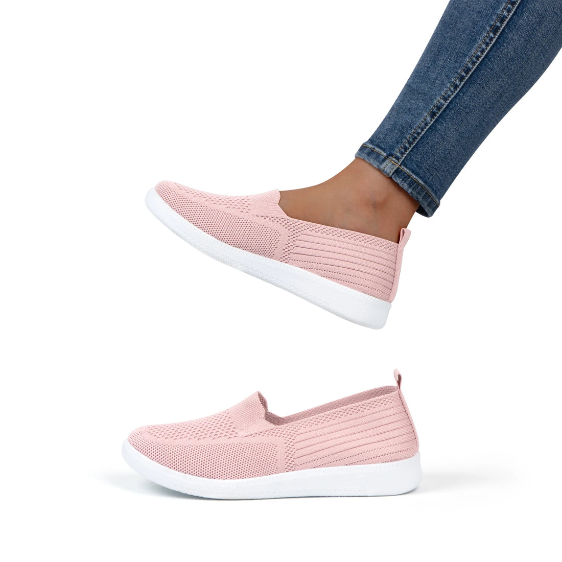 Women Walking Shoes Sock Sneakers Slip-On Breathable Mesh Trainers Women's Comfortable Casual Ladies Air Cushion Athletic Shoes