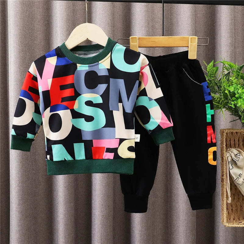 New Spring Autumn Baby Girl Clothes Boys Outfits Children Casual T-Shirt Pants 2Pcs/Sets Toddler Sports Costume Kids Tracksuits