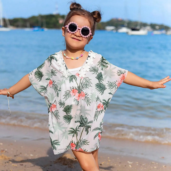 Children'S Cover Up Shirt Girl'S Cute Swimsuit Beach Cardigan Top Dress Bathing Suit Summer Casual Holiday Girl Swim Shirt