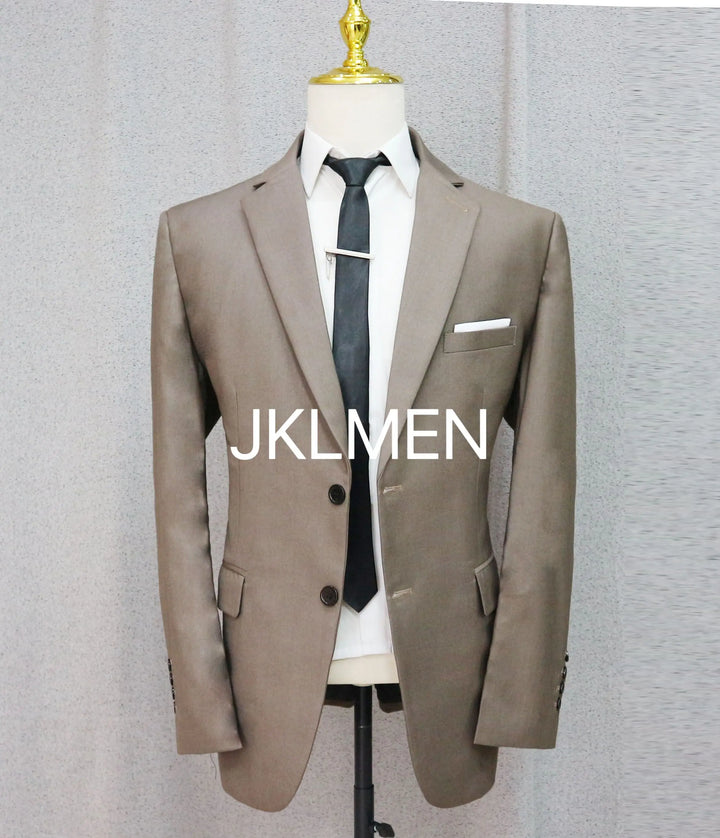 2025 Men's Suit   Handsome Casual 2 Piece Suit For Men Wedding Tuxedos Notched Lapel Groomsmen  Business  Prom Blazer